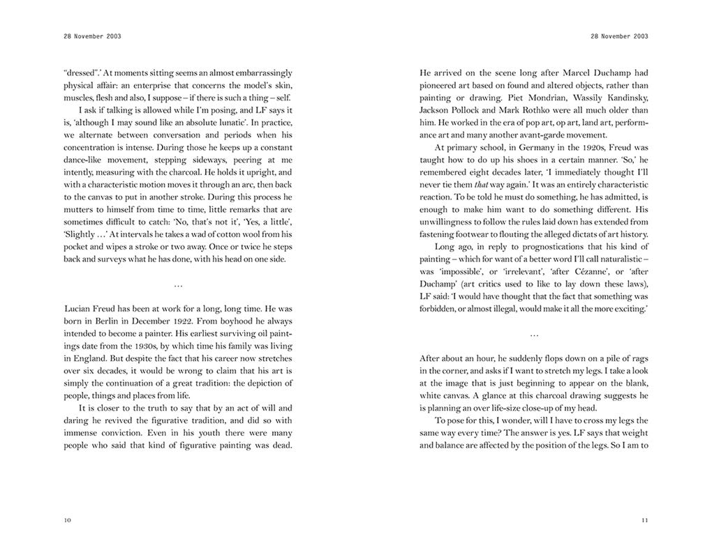 Man with a Blue Scarf On Sitting for a Portrait by Lucian Freud