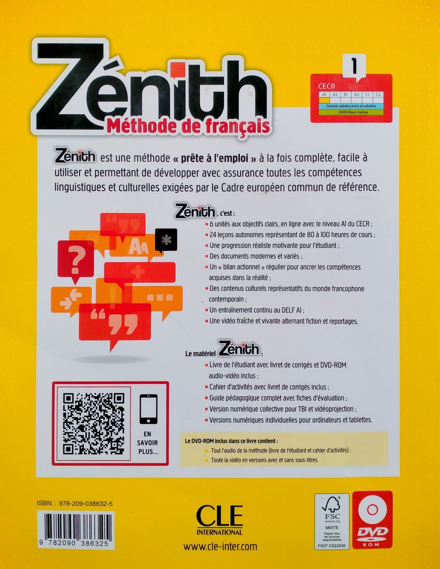 Zenith 1 Livre de l'eleve + DVD-ROM