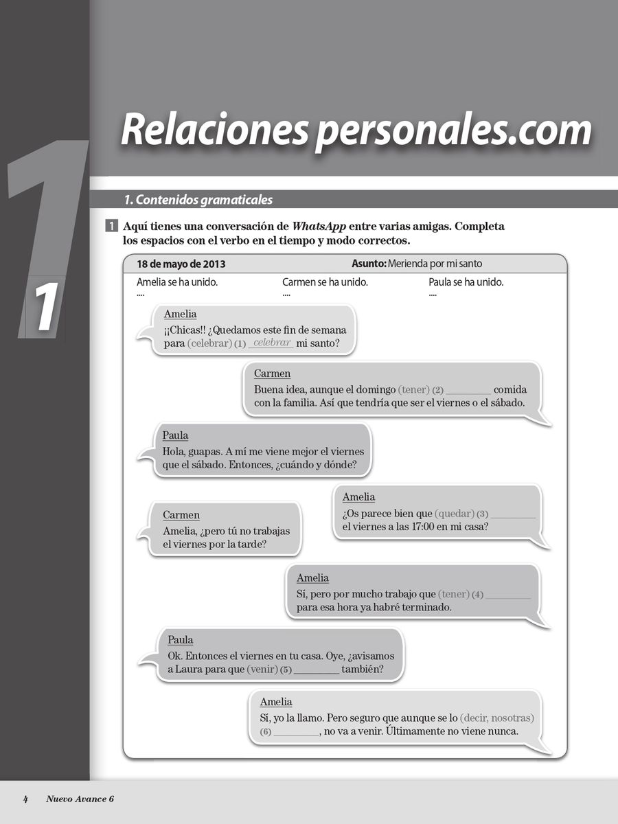 Nuevo Avance 6 Cuaderno de ejercicios + CD