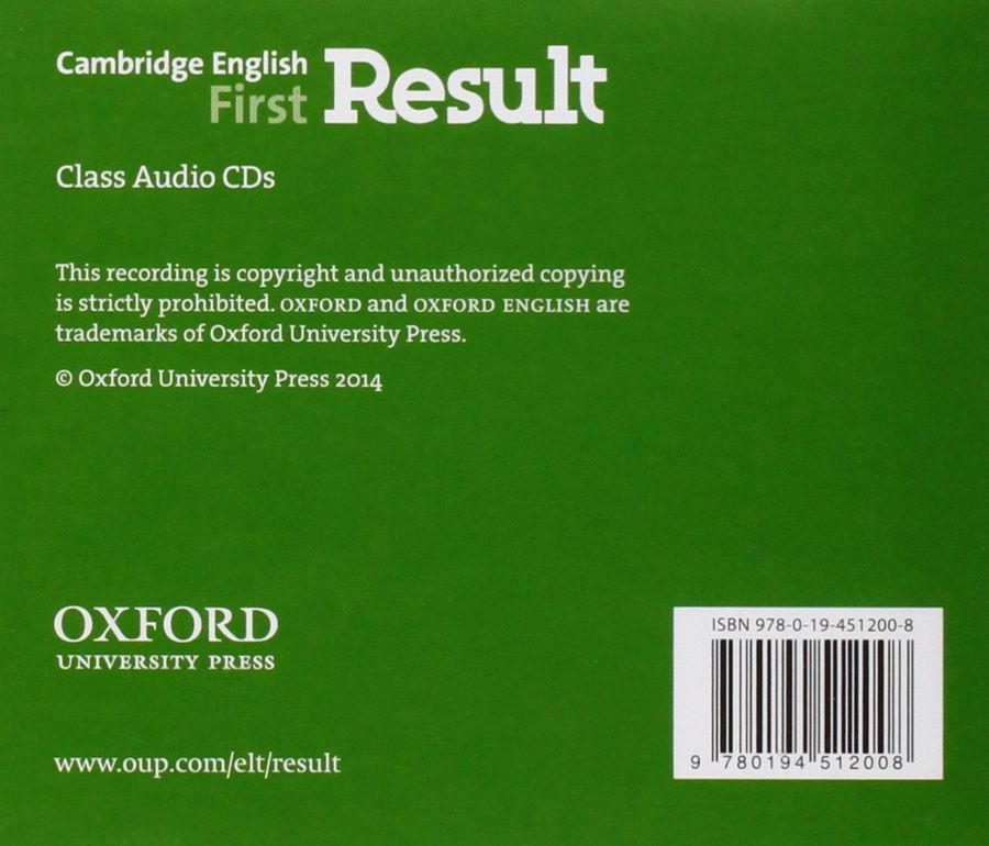 Cambridge English First Result (2015 exam) Class Audio CDs