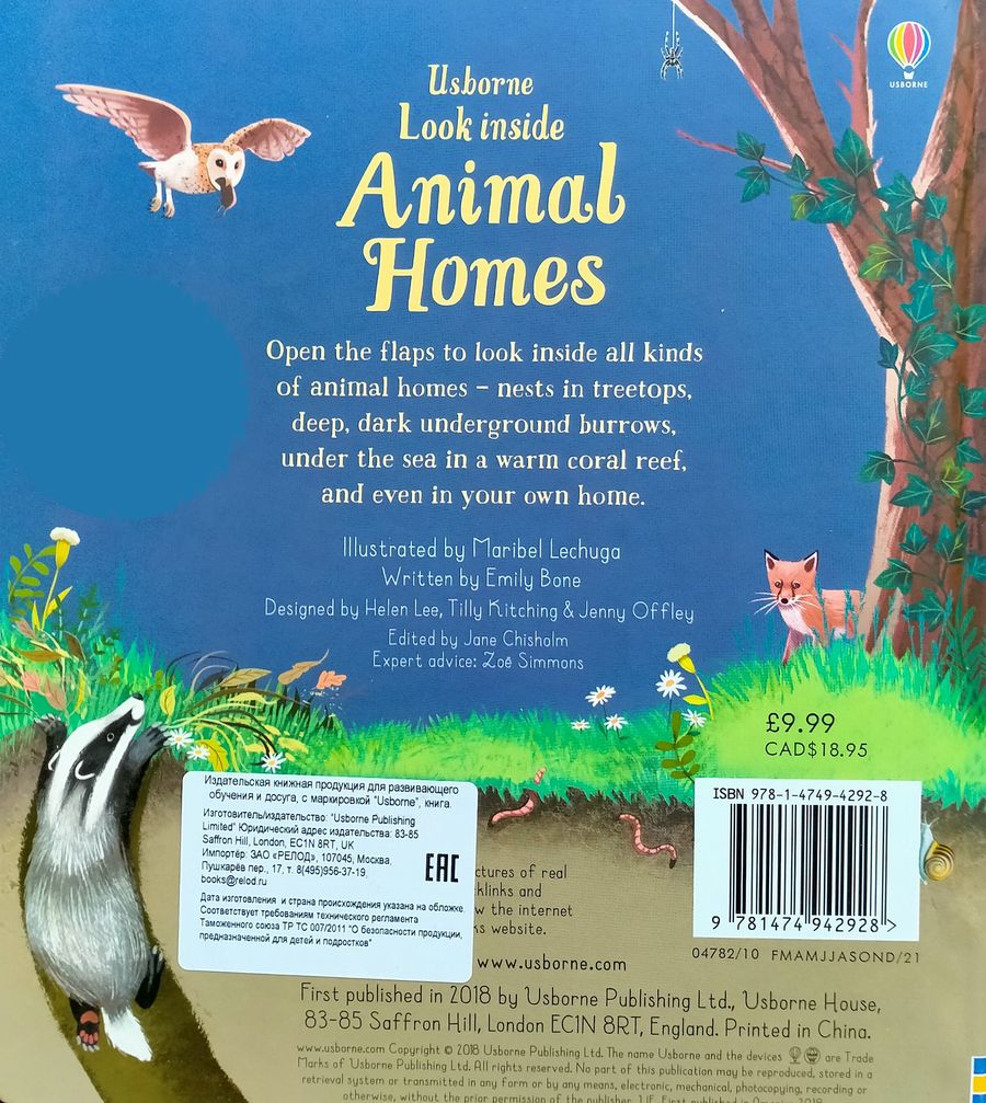 Usborne Look Inside Animal Homes