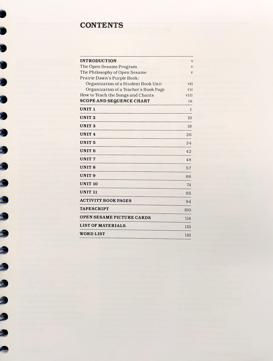 Open Sesame Prairie Dawn's Purple Book Teacher's Book