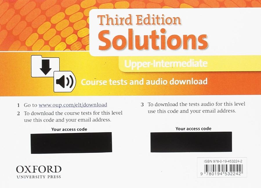 Solutions (3rd edition) Upper-Intermediate Course Tests and audio download