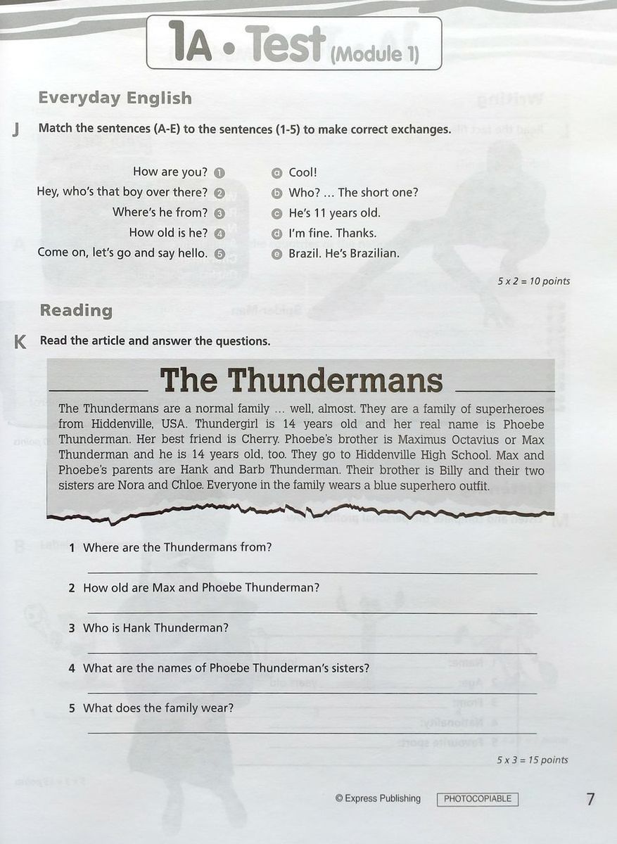 Right On! 1 Test Booklet