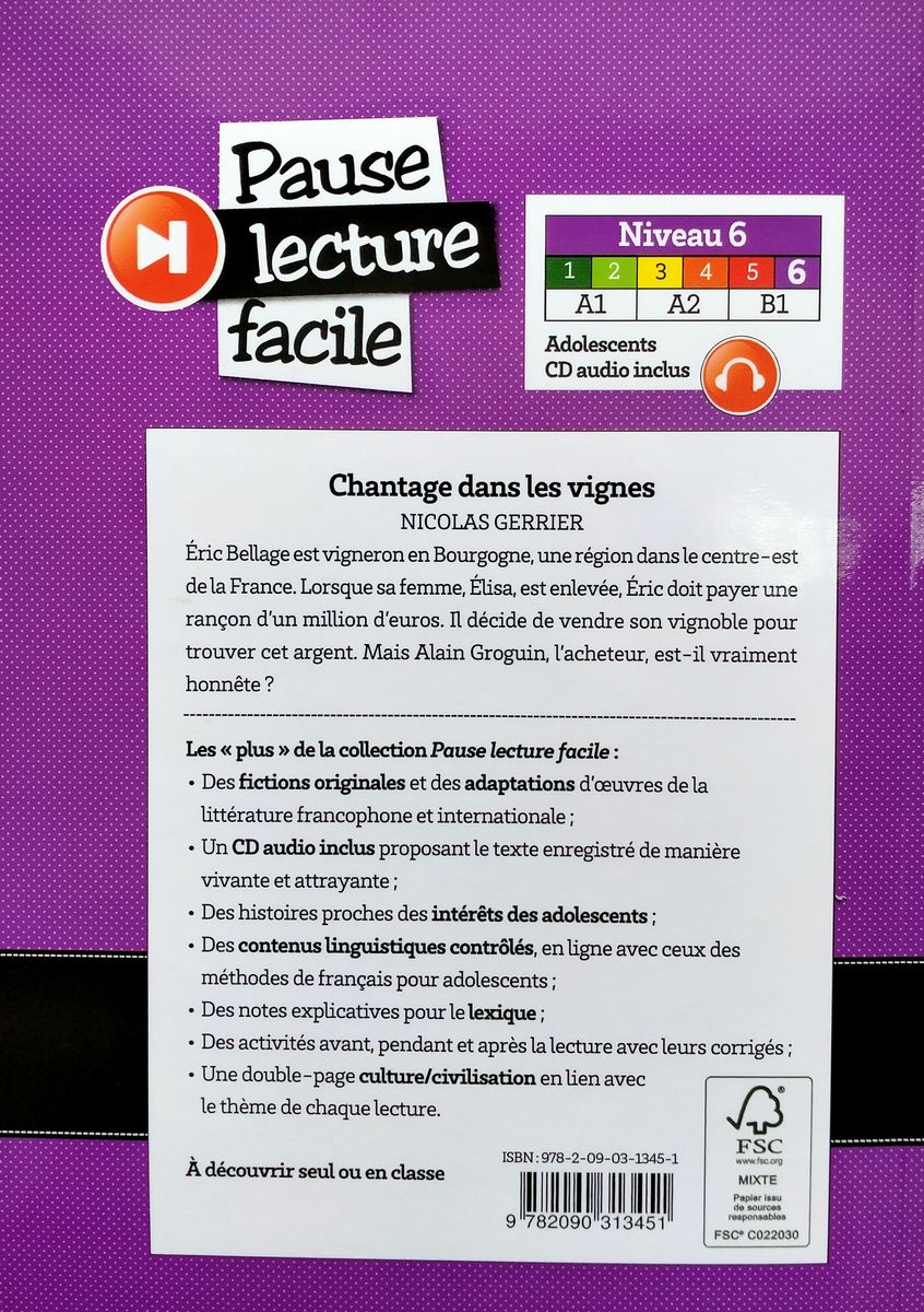 Pause Lecture Facile 6 Chantage Dans les Vignes + CD