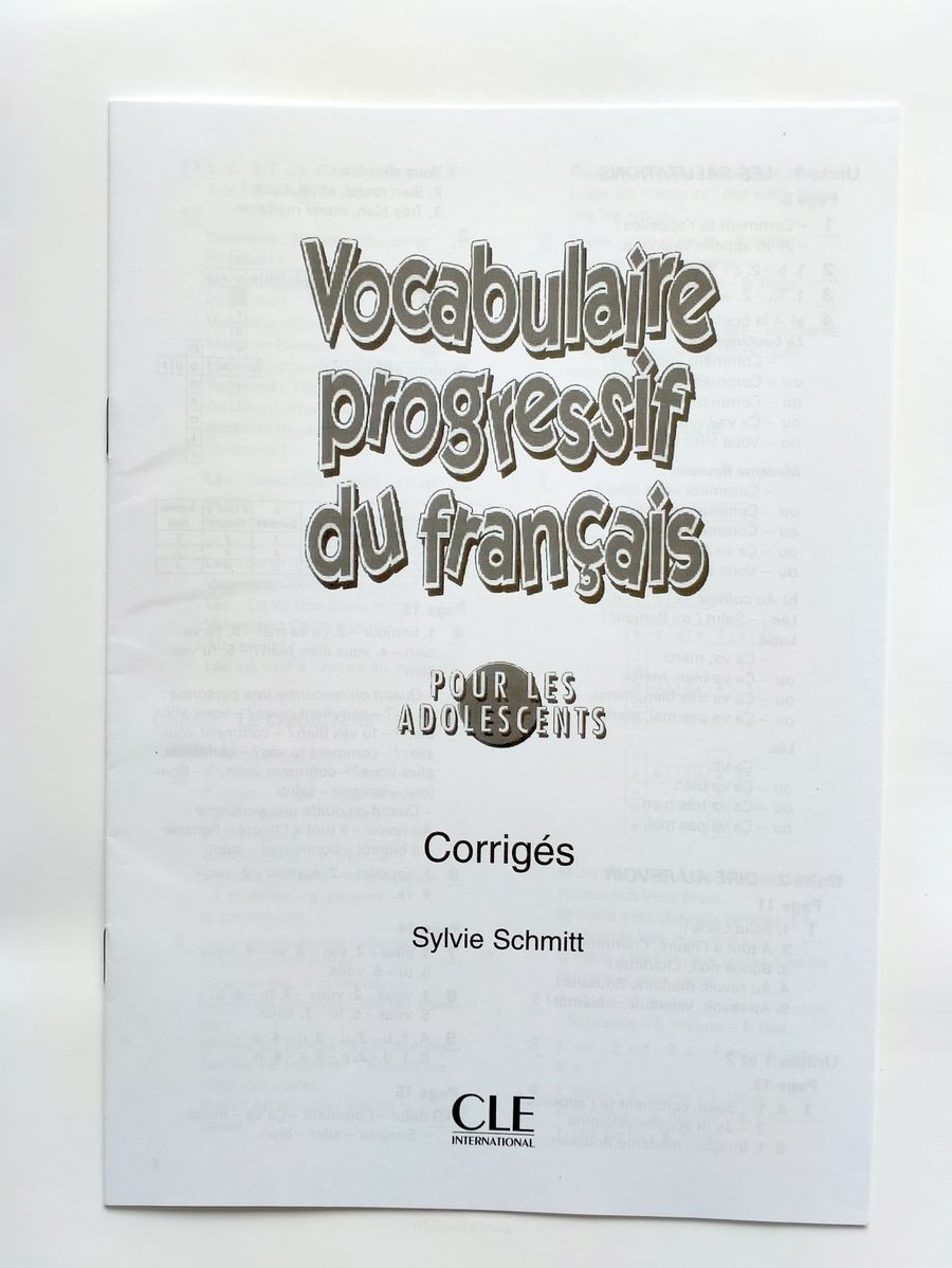Vocabulaire Progressif du Francais pour les Adolescents Debutant Livre