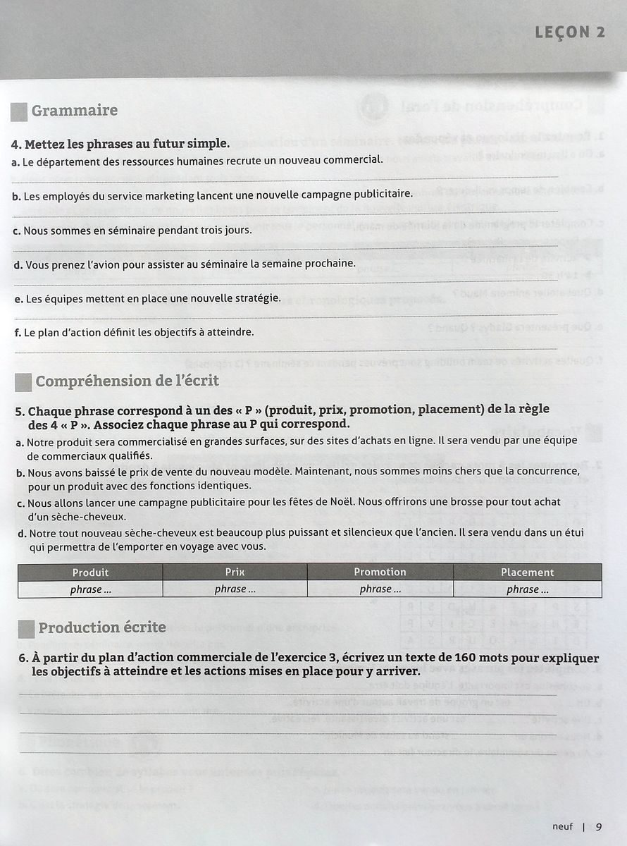 Quartier d'affaires B1 Cahier