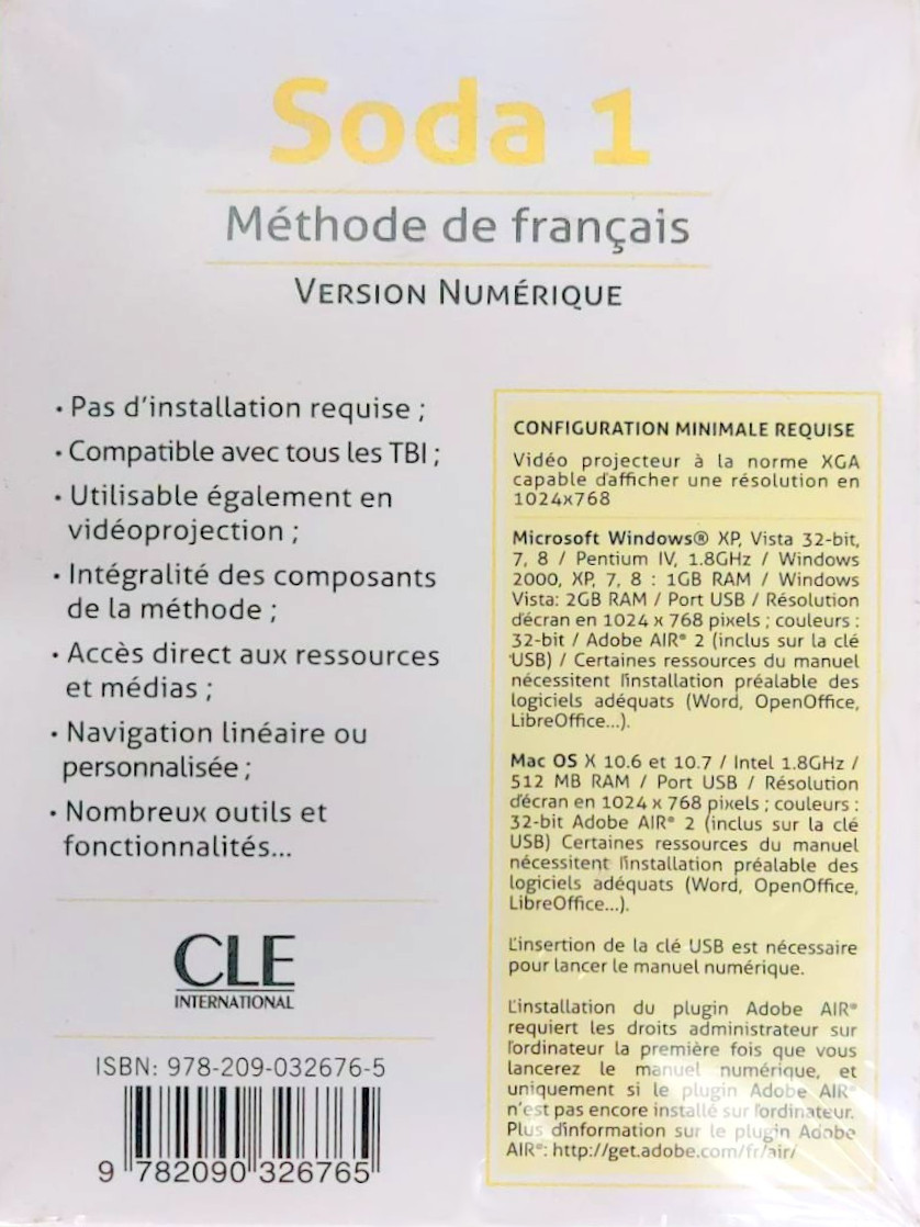 Soda 1 Version numerique pour TBI sur cle USB