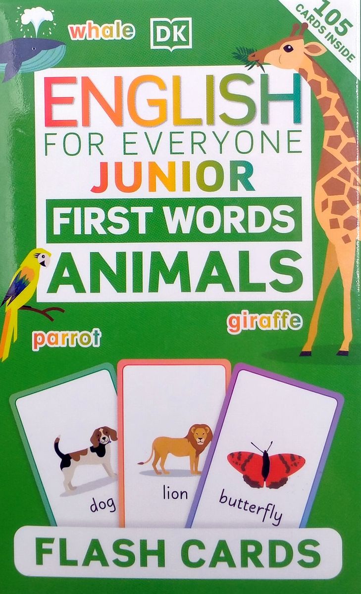 English for Everyone Junior First Words Animals Flash Cards