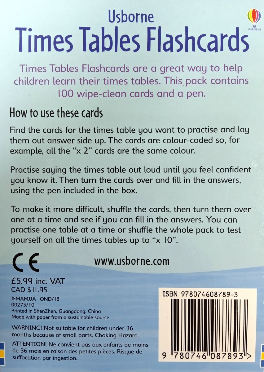 Times Tables Flashcards