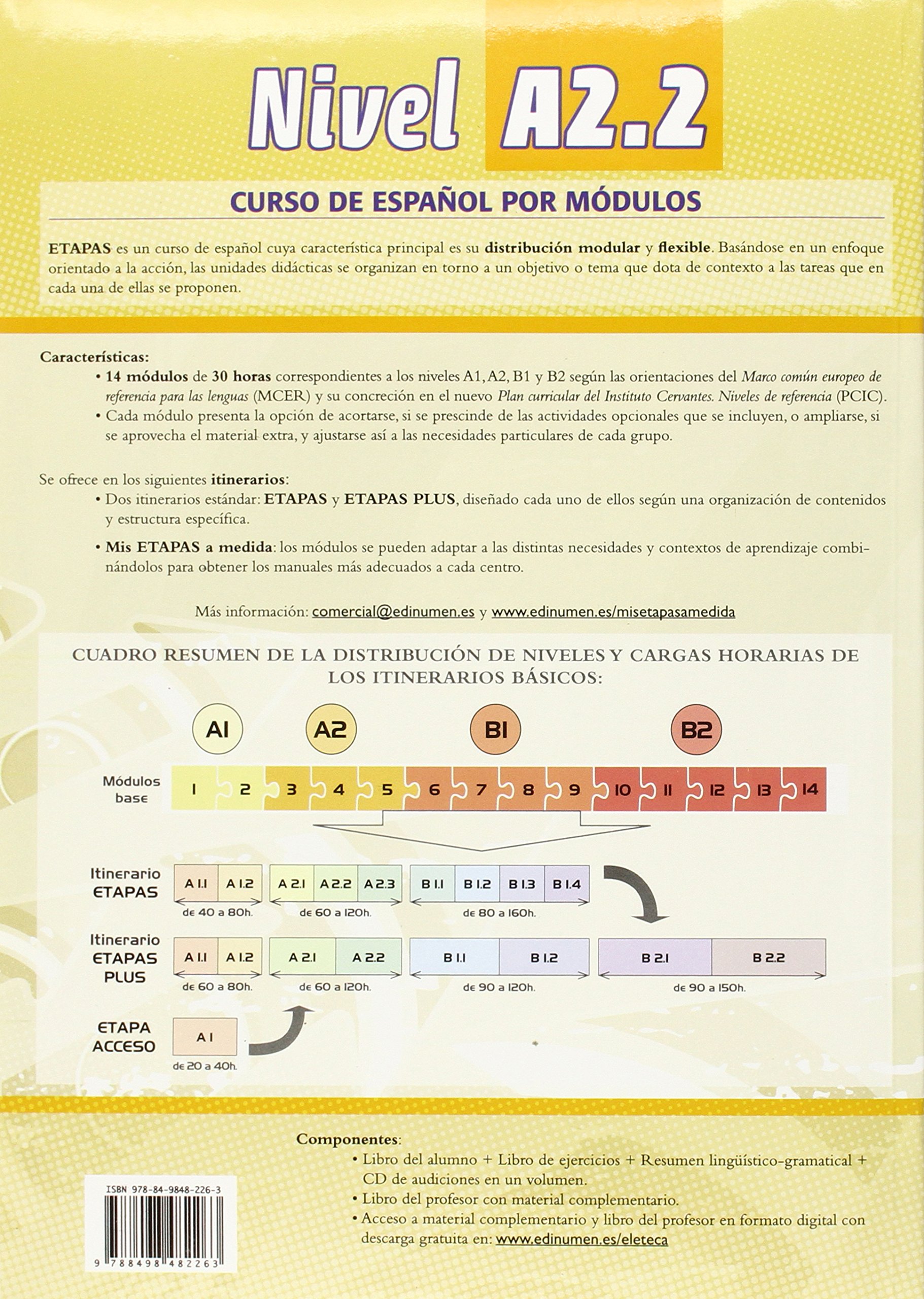 Etapas Plus A2.2 Libro del alumno + Libro de ejercicios + Resumen linguistico-gramatical + CD