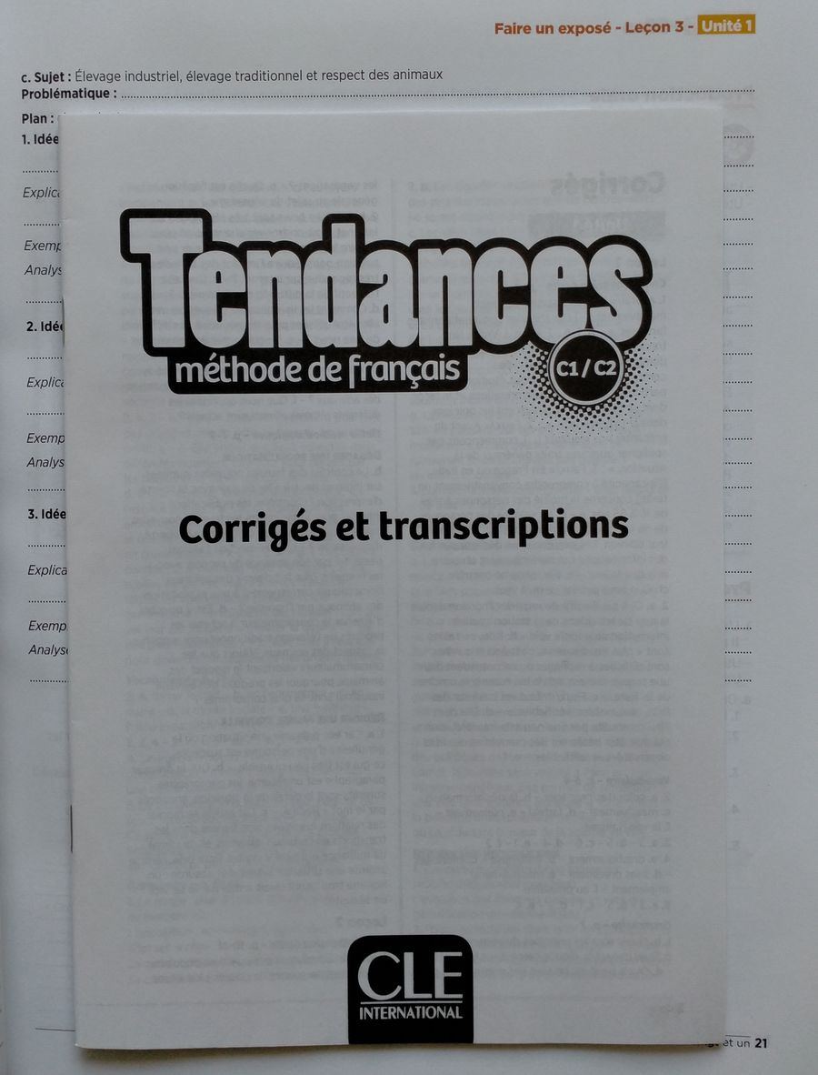 Tendances С1-С2 Cahier d'exercices