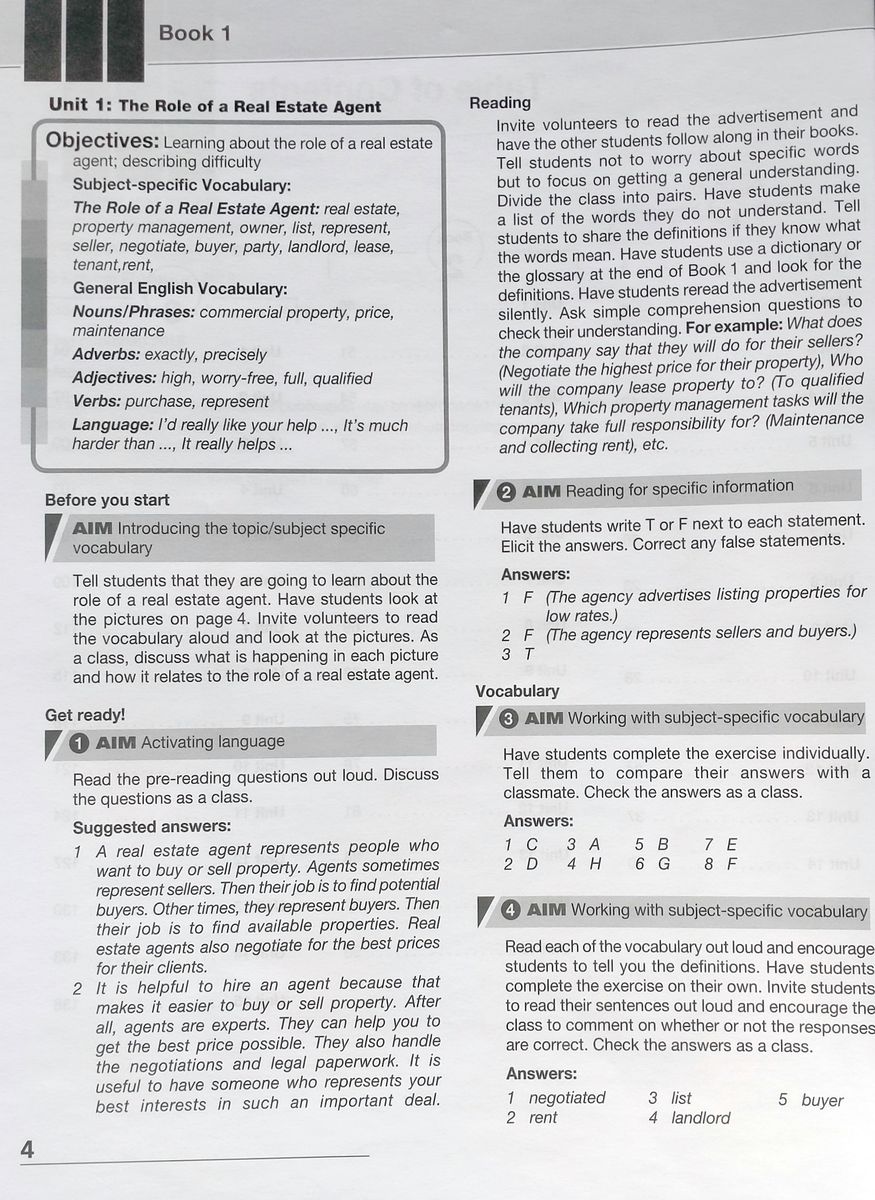 Career Paths Real Estate Teacher's Guide