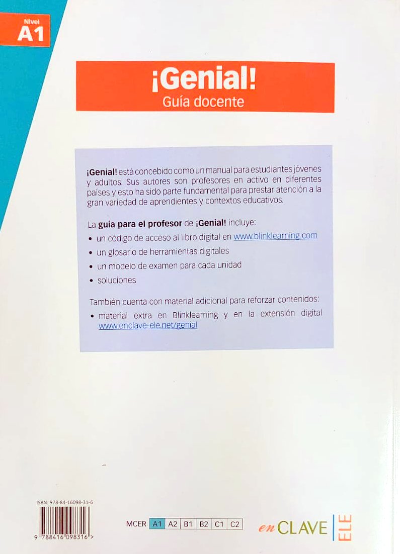 Genial! A1 Curso de espanol Guia del profesor + digital code