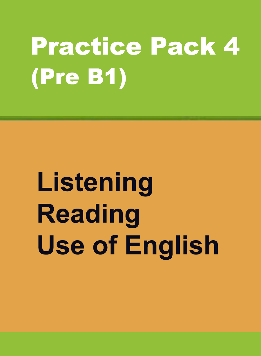 Сборник онлайн-тестов по английскому языку Practice Pack 4 (Pre B1) Listening, Reading, Use of English