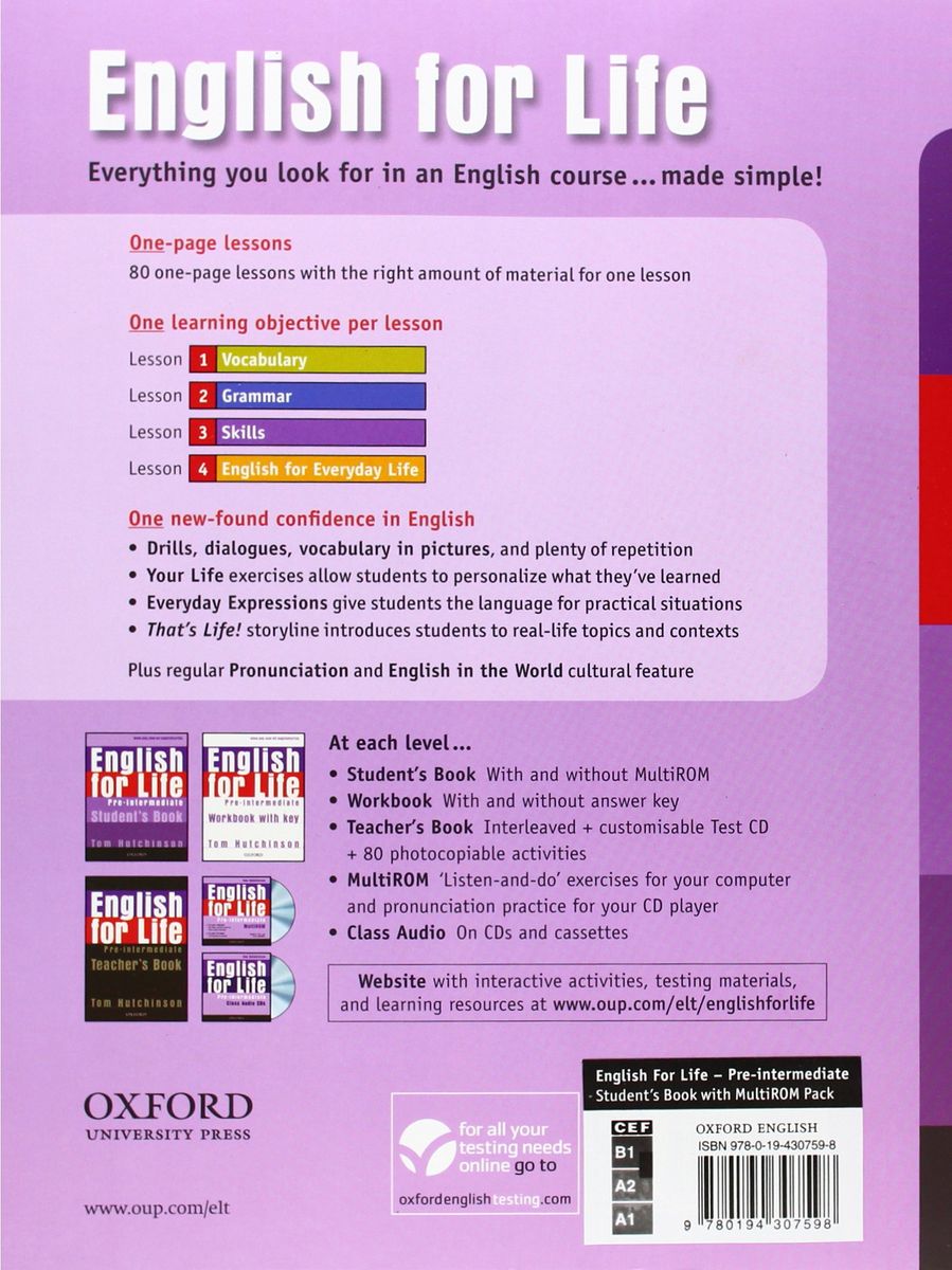 English for Life  Pre-Intermediate Student's Book