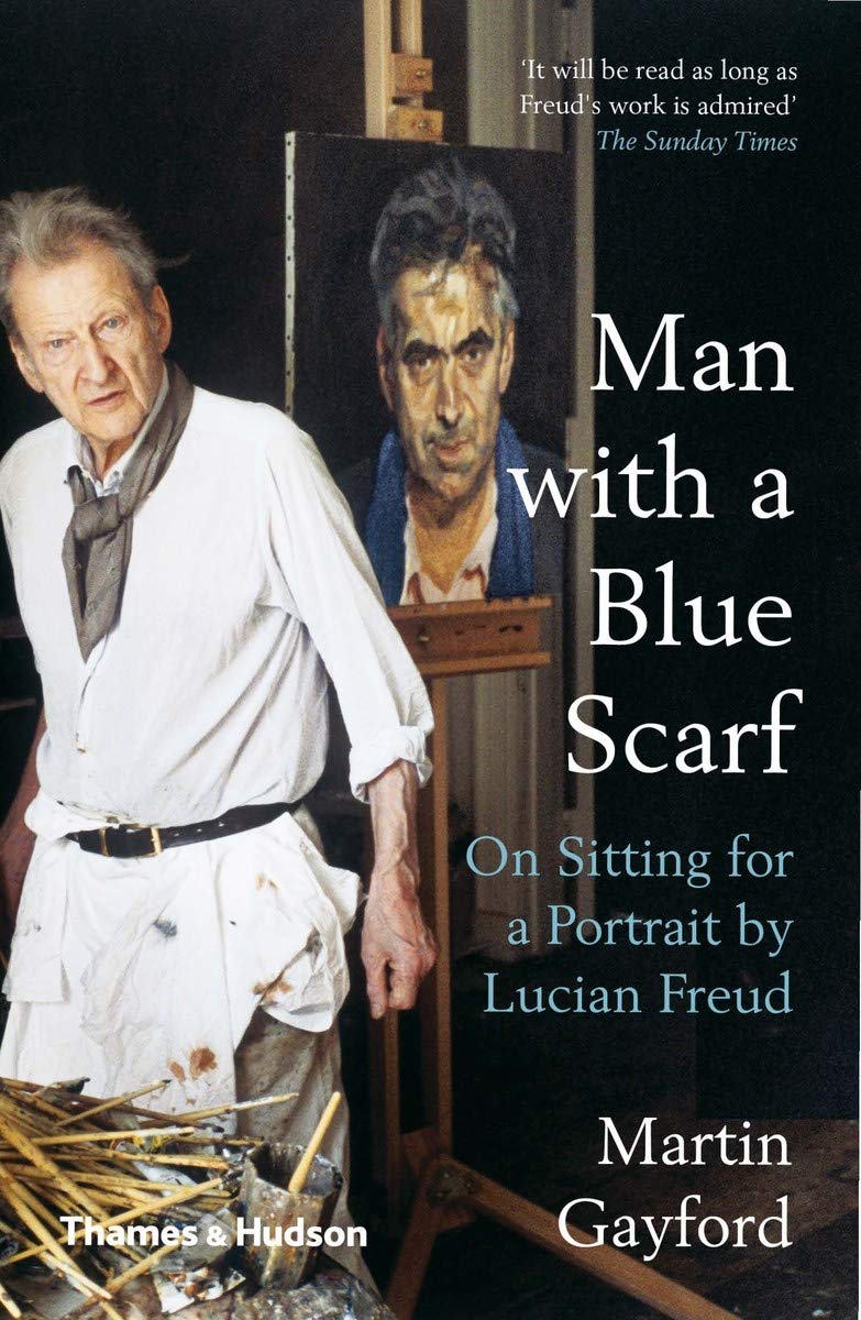 Man with a Blue Scarf On Sitting for a Portrait by Lucian Freud
