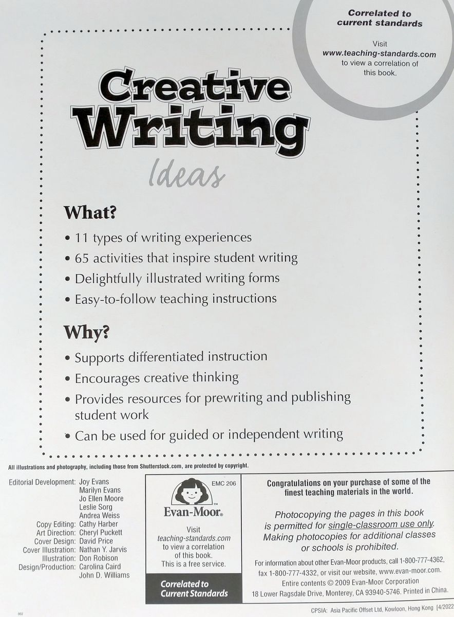 Creative Writing Ideas, Grades 2-4 Teacher's Edition