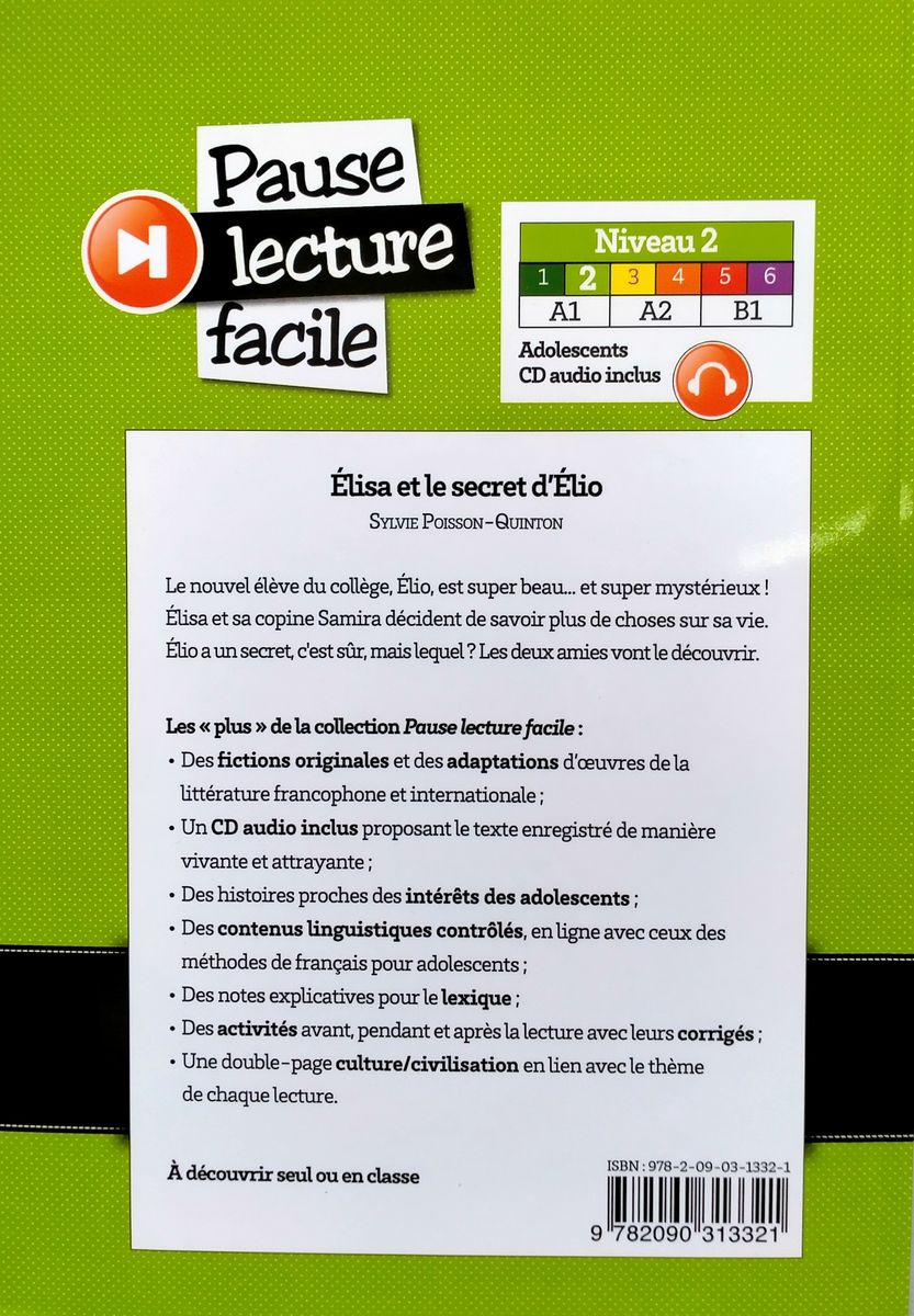 Pause Lecture Facile 2 Elisa et le Secret d'Elio + CD