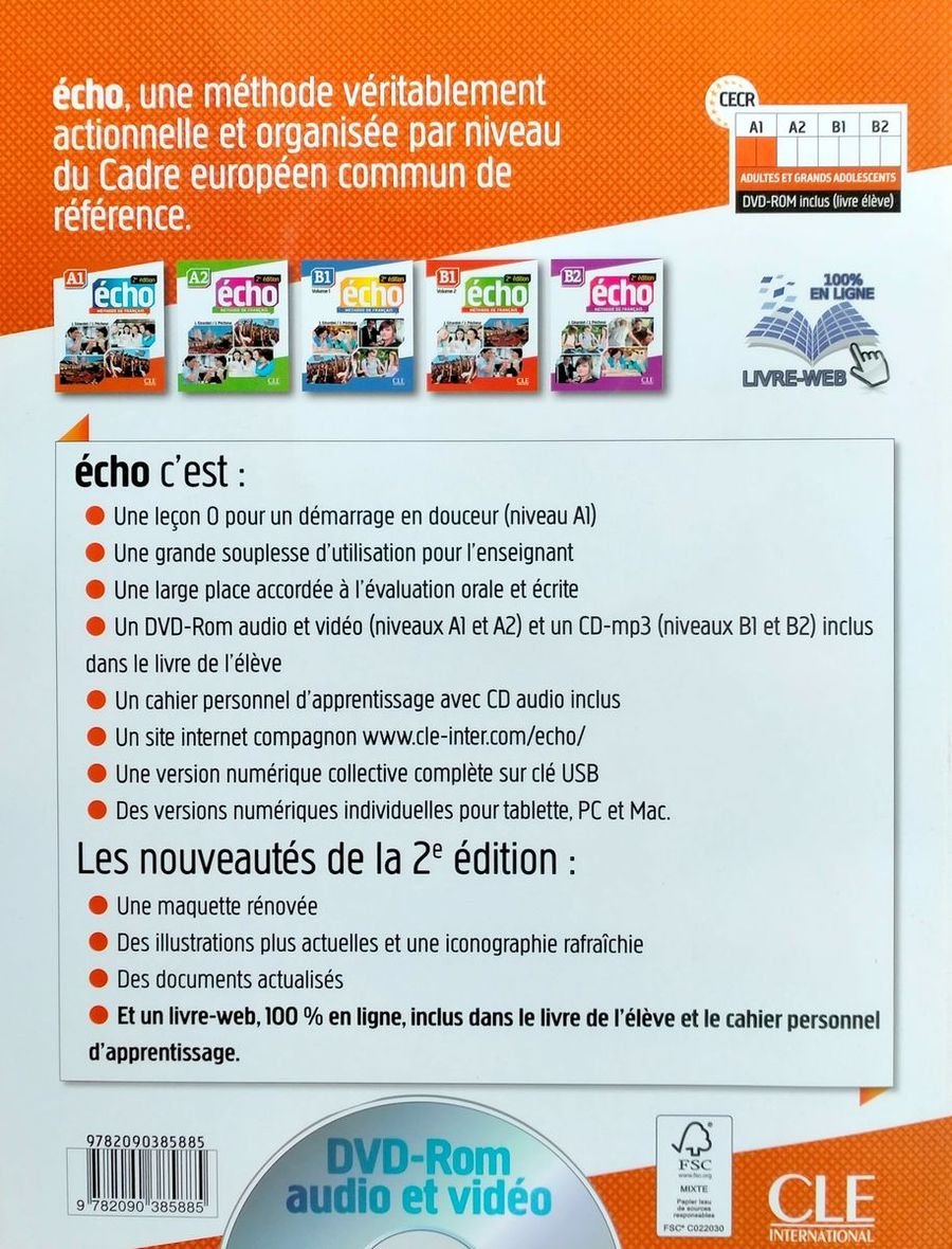 Echo 2eme edition A1 Livre + DVD-ROM + Livre-web