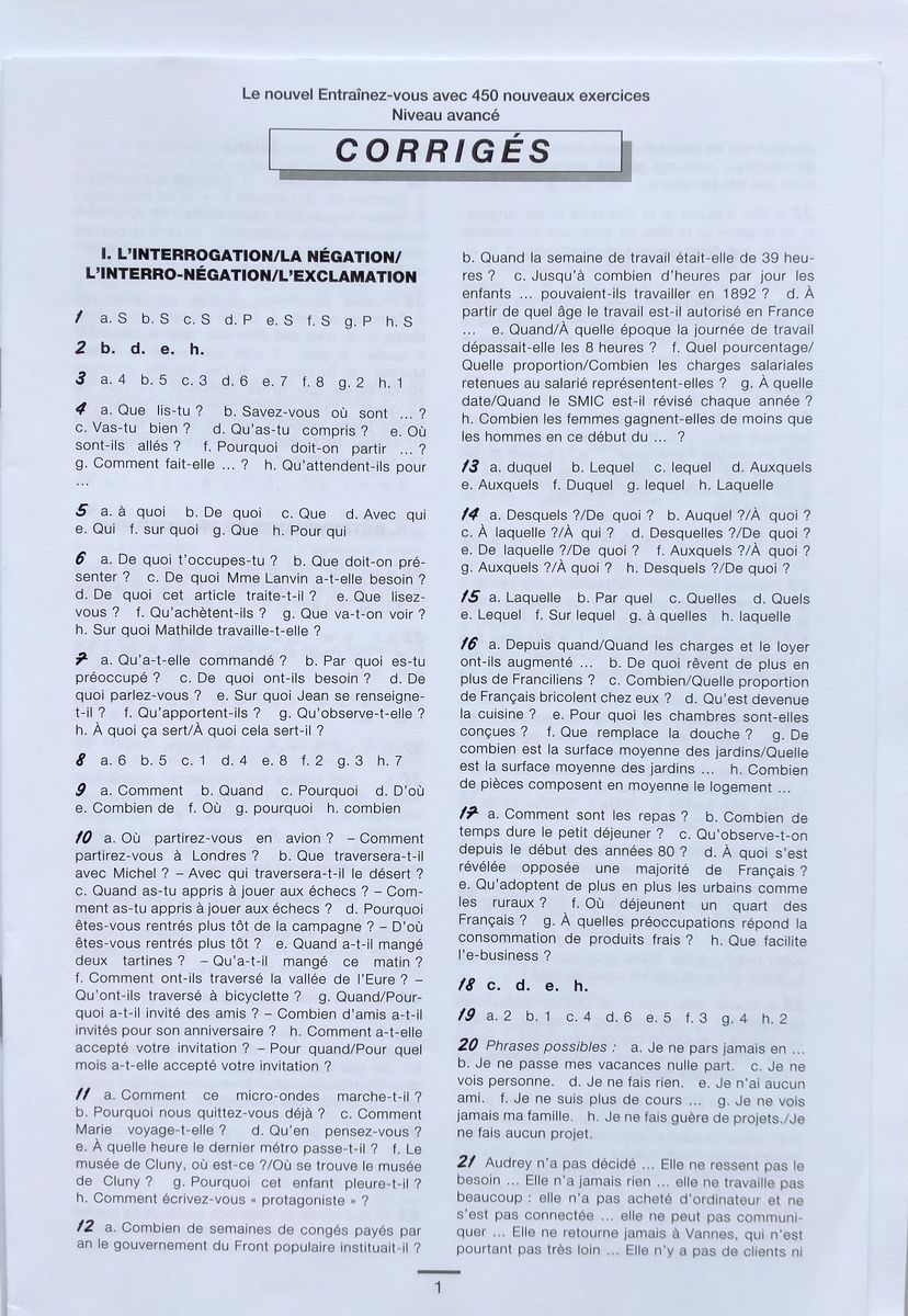 450 Grammaire Avance Nouveaux Exercices