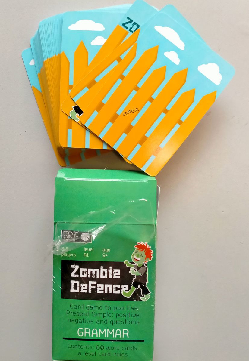 Карточная игра Zombie DeFence Card Game to Practice Present Simple