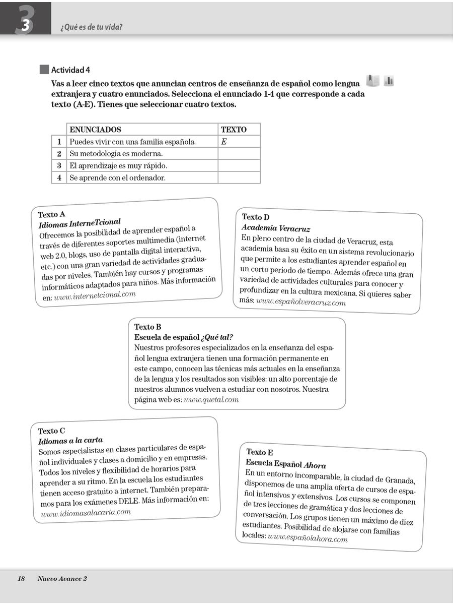 Nuevo Avance 2 Cuaderno de ejercicios + CD