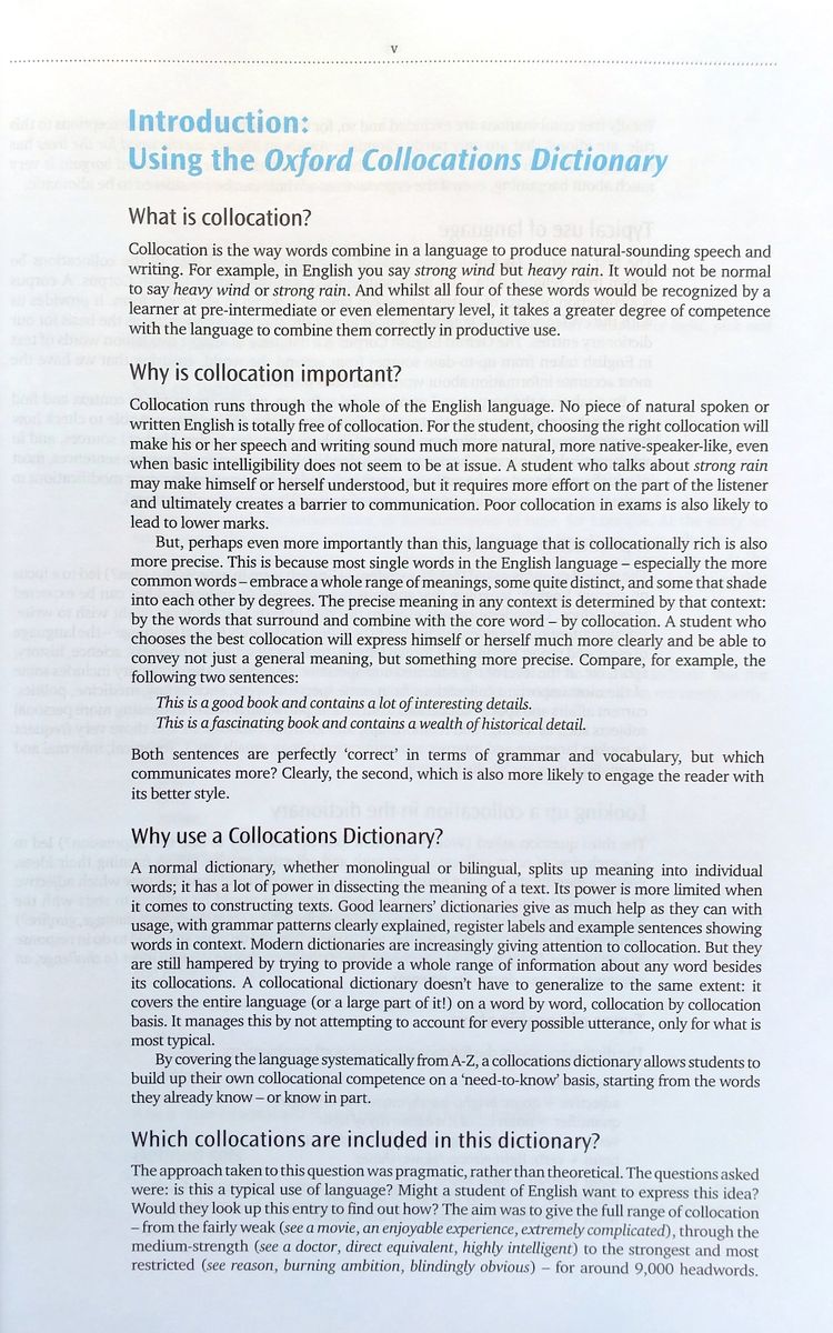 Oxford Collocations Dictionary for Students of English 2nd edition