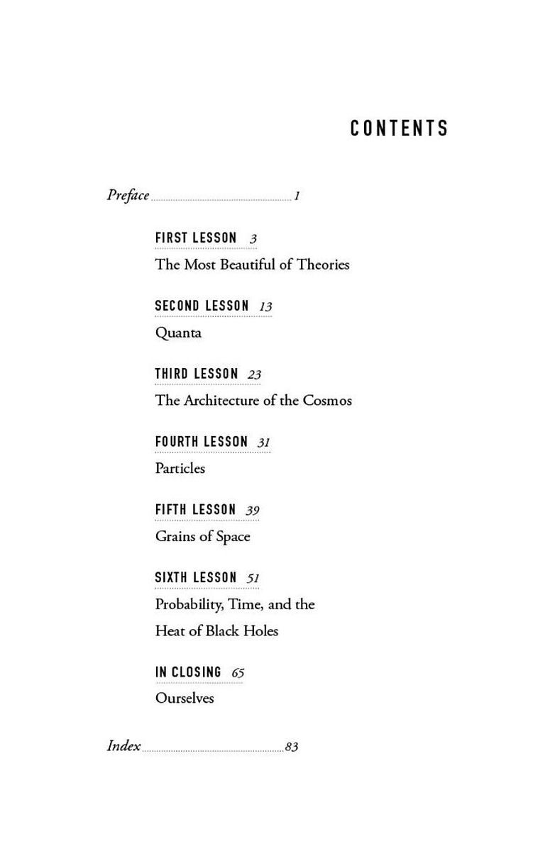 Seven Brief Lessons on Physics