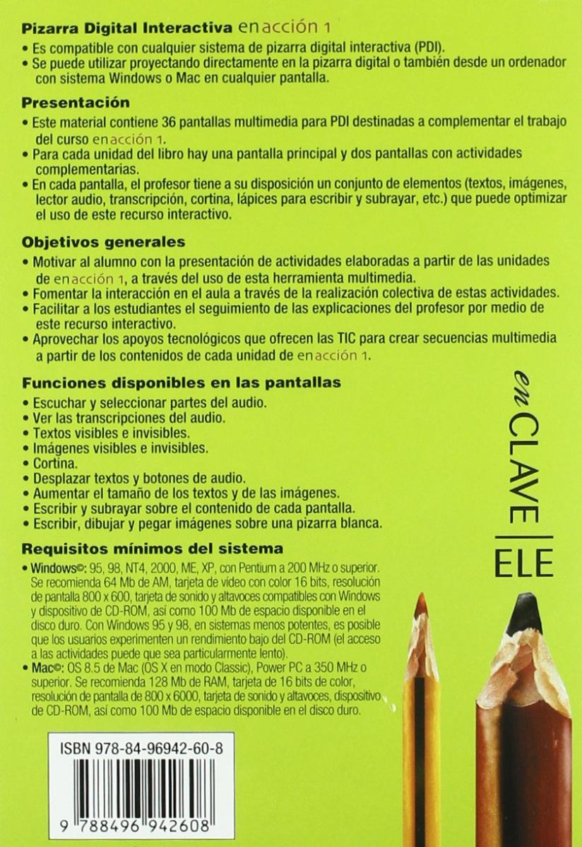 En accion A1-A2 Actividades para PDI CD-ROM (activities for the IWB)