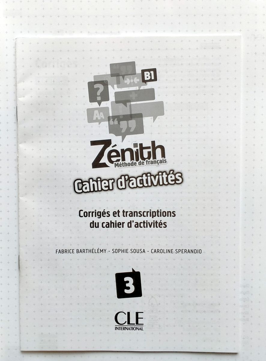 Zenith 3 Cahier d'exercices