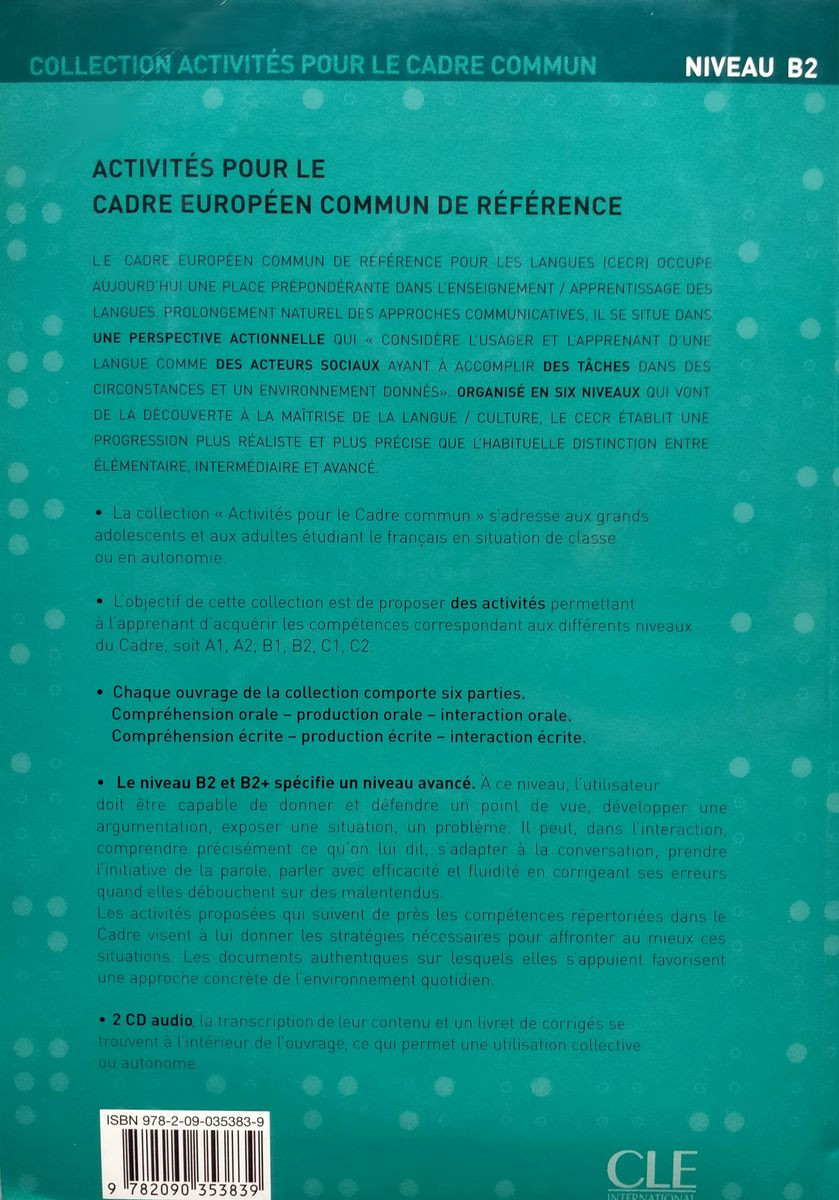 Activites pour le Cadre Commun Niveau B2 Livre de l'eleve + CD