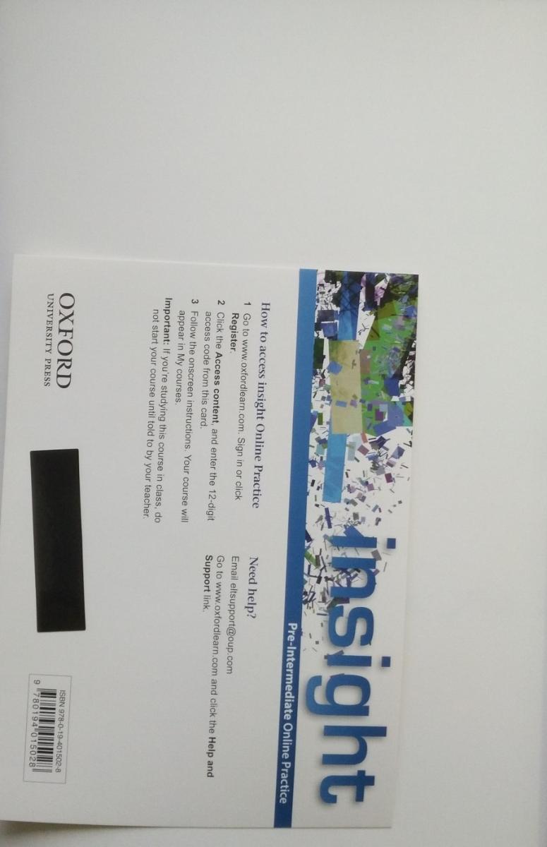 insight  Pre-Intermediate  Workbook with Online Practice