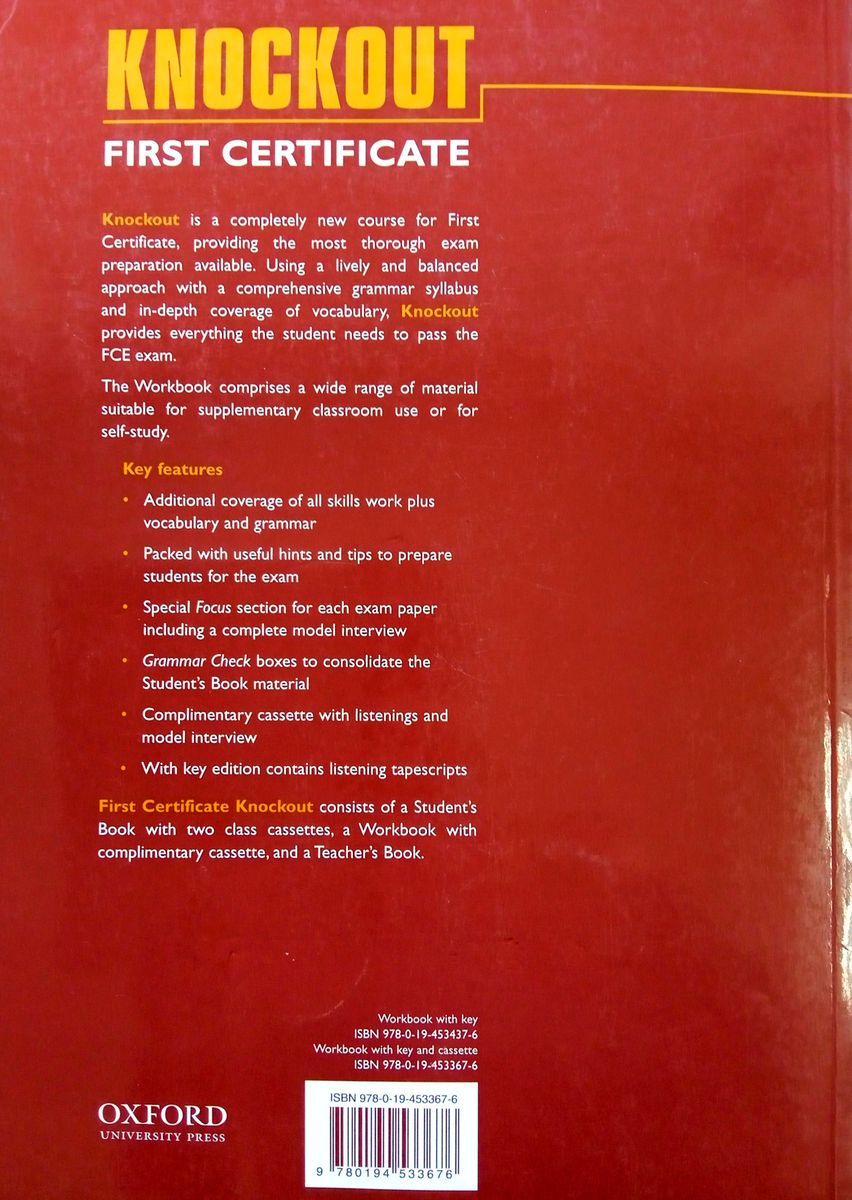 First Certificate Knockout Workbook and Cassette with Key