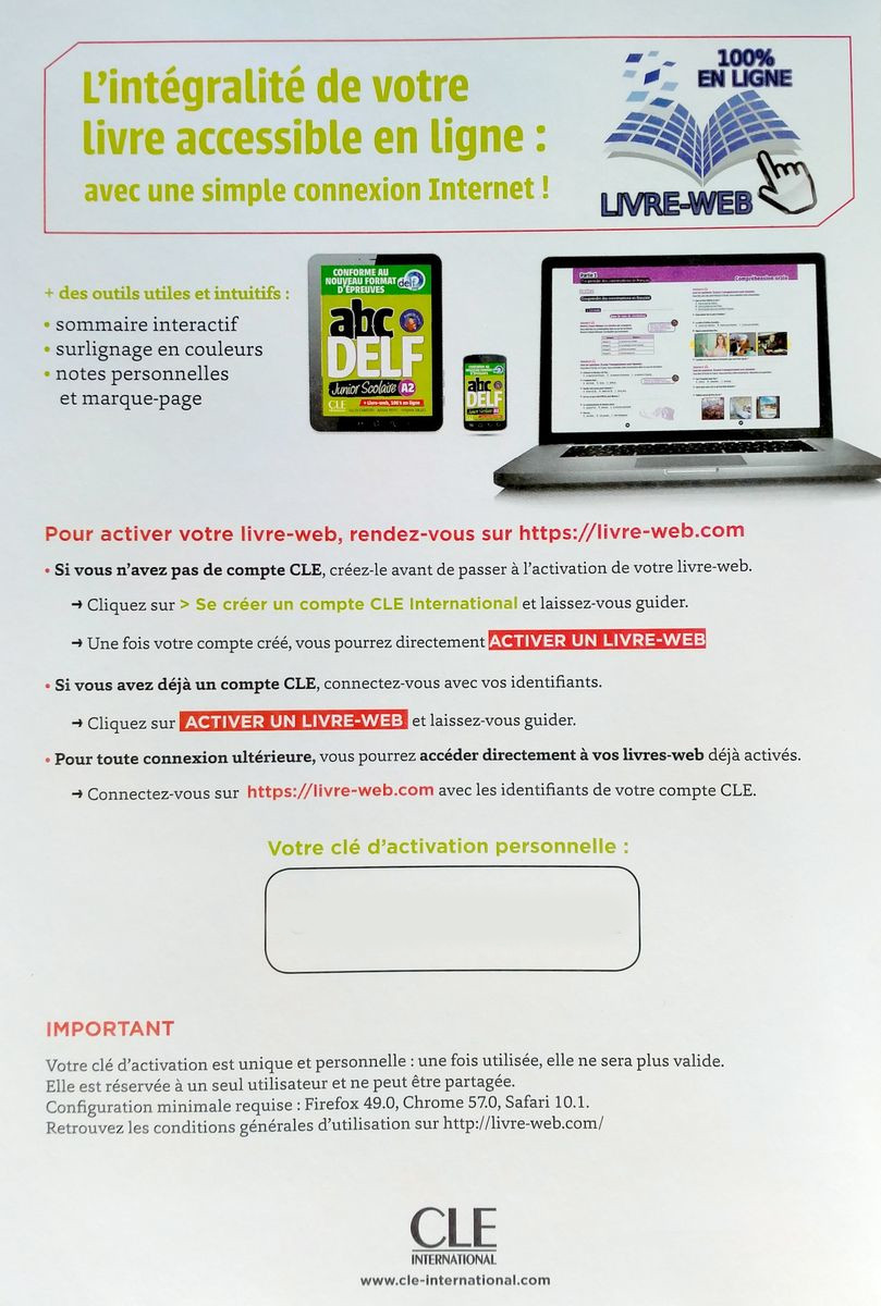 ABC DELF Junior scolaire A2 Livre + DVD + web