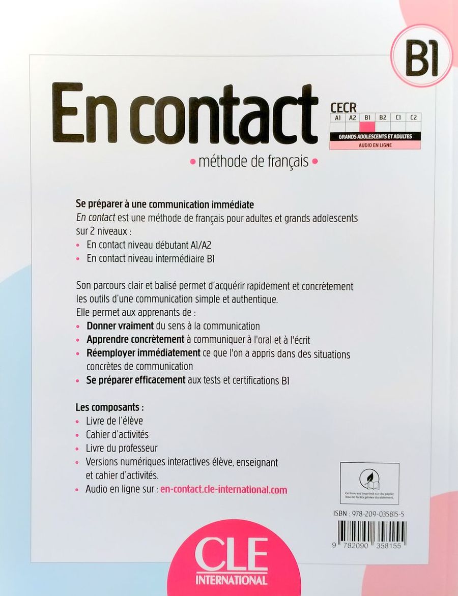 En contact B1 Livre de l'eleve + audio telechargeable