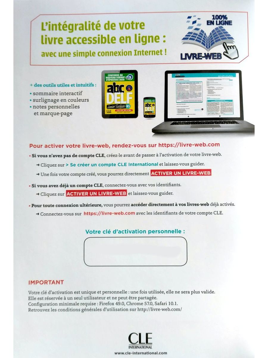 ABC DELF Junior scolaire B1 Livre + DVD + web