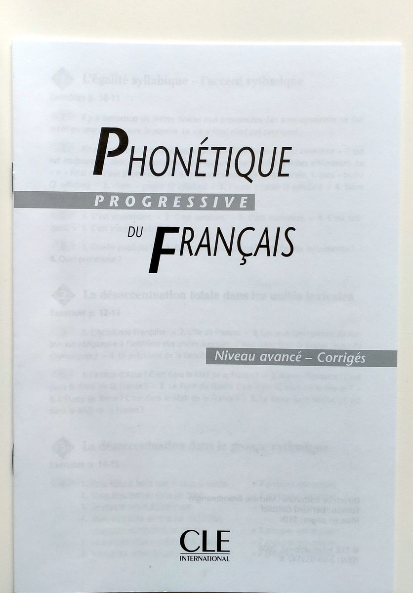 Phonetique Progressive du Francais Avance Livre