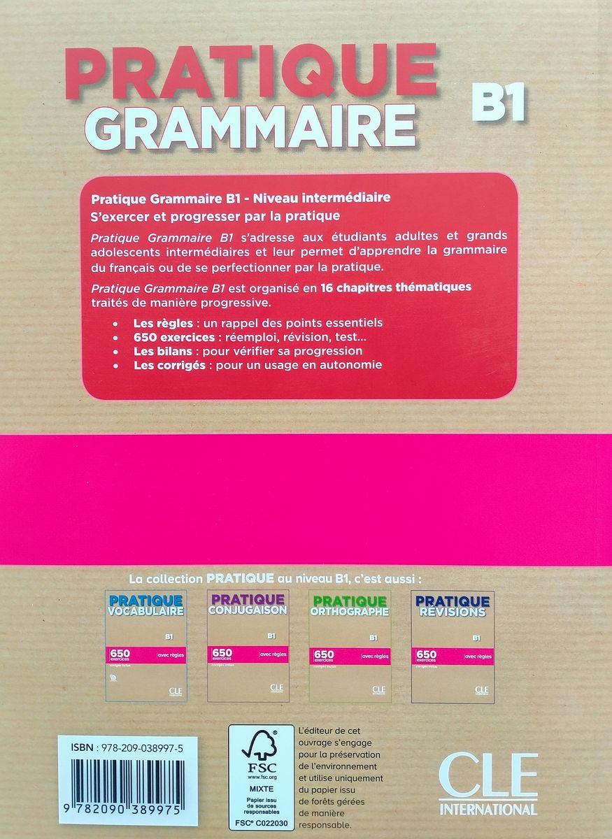 Pratique Grammaire B1 550 Exercices Livre + corriges