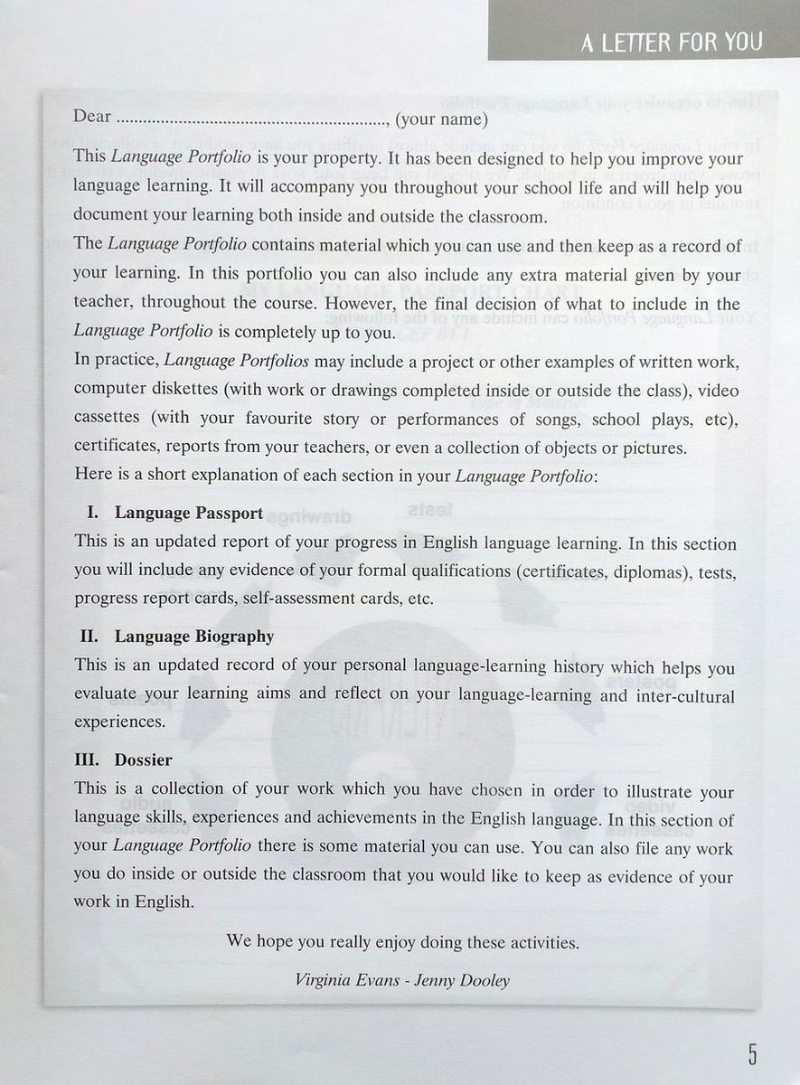 Enterprise 3 Pre-Intermediate My Language Portfolio