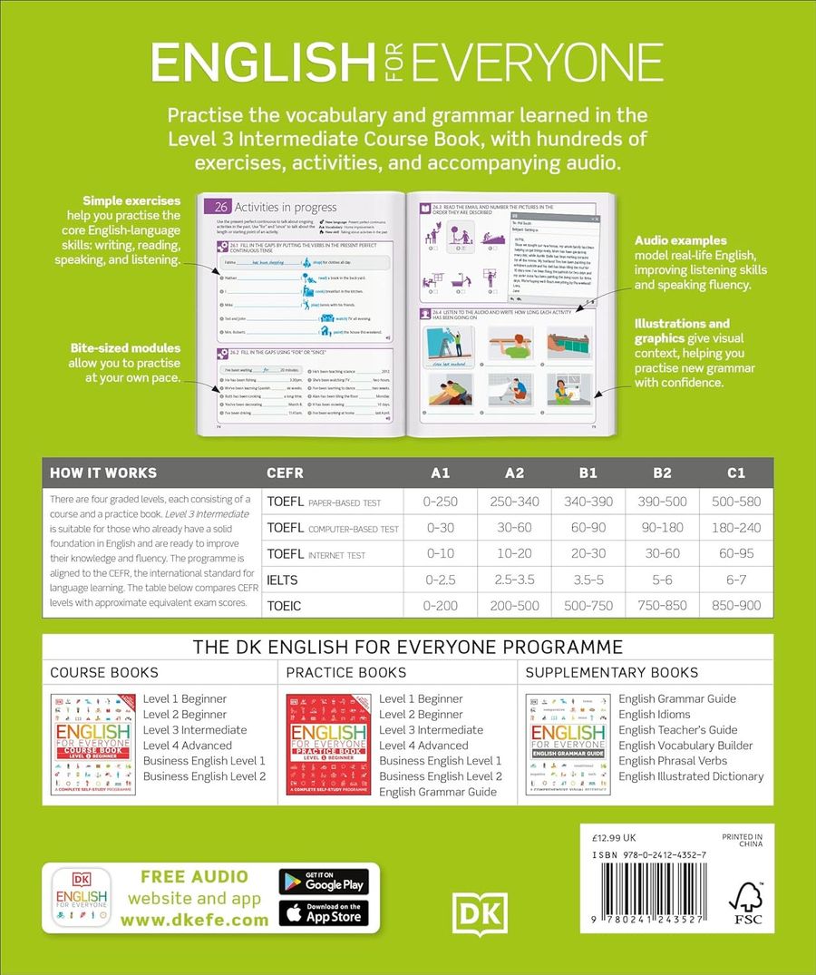 English for Everyone Level 3 Intermediate Practice Book with Online Audio