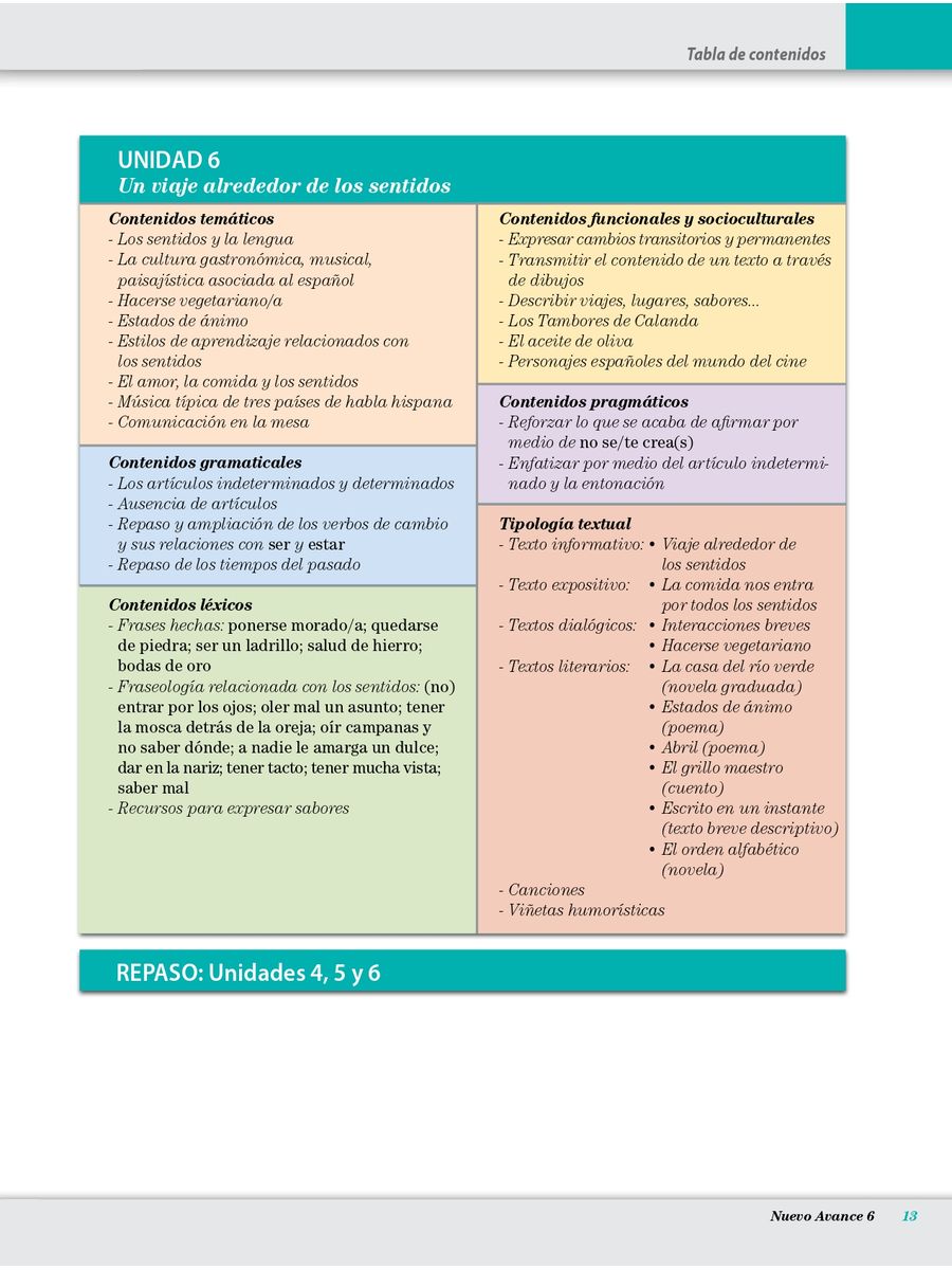 Nuevo Avance 6 Libro del alumno + CD