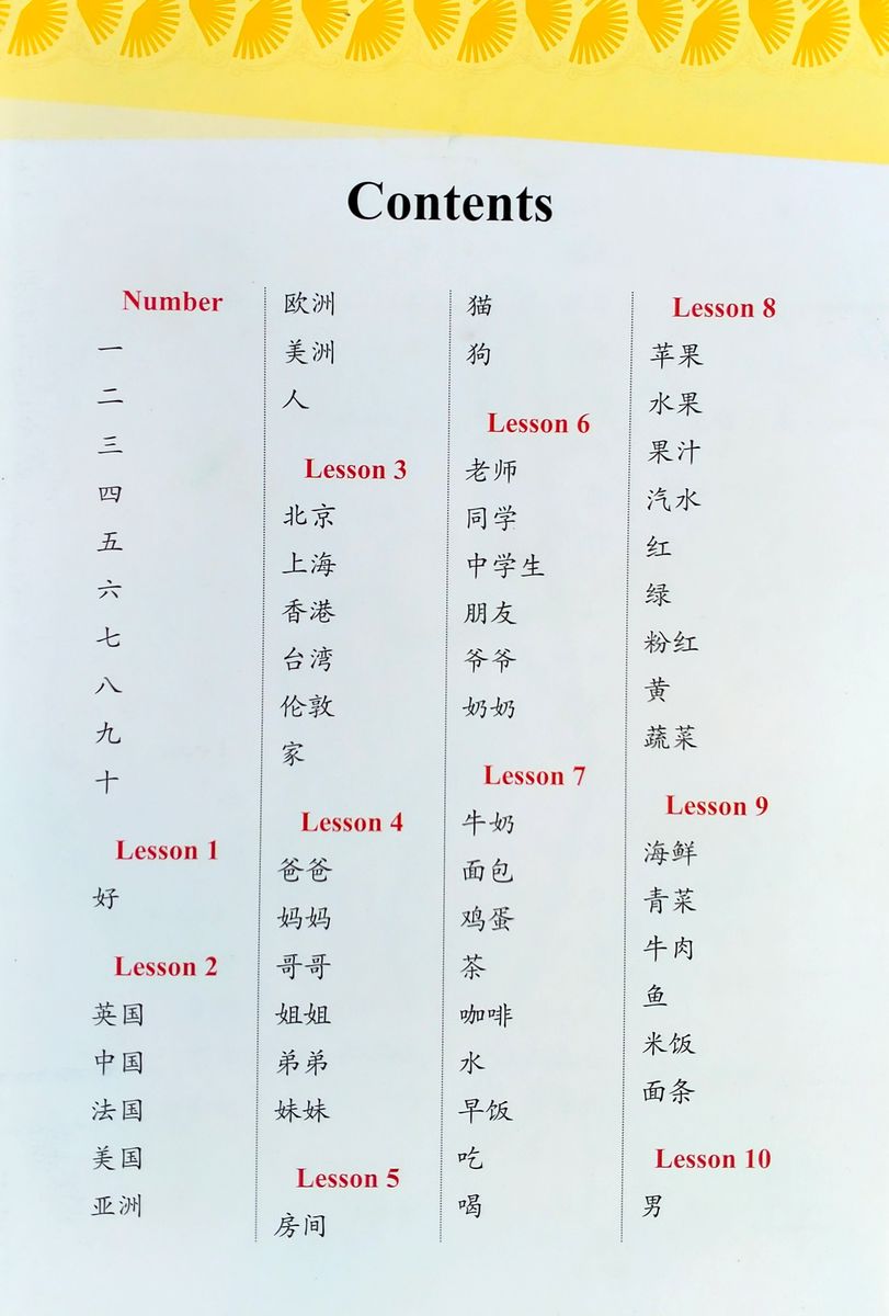 Voyages in Chinese 1 Word Cards