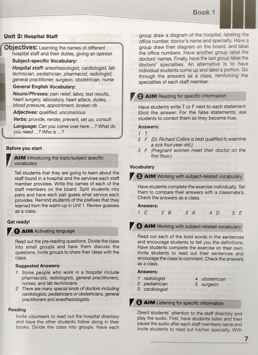 Career Paths Medical Teacher's Guide