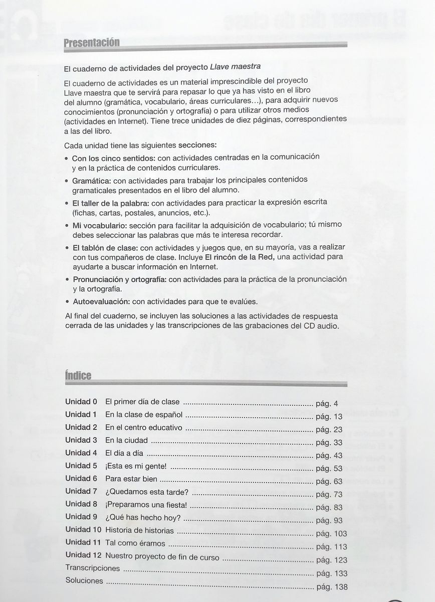 Llave maestra Cuaderno de actividades