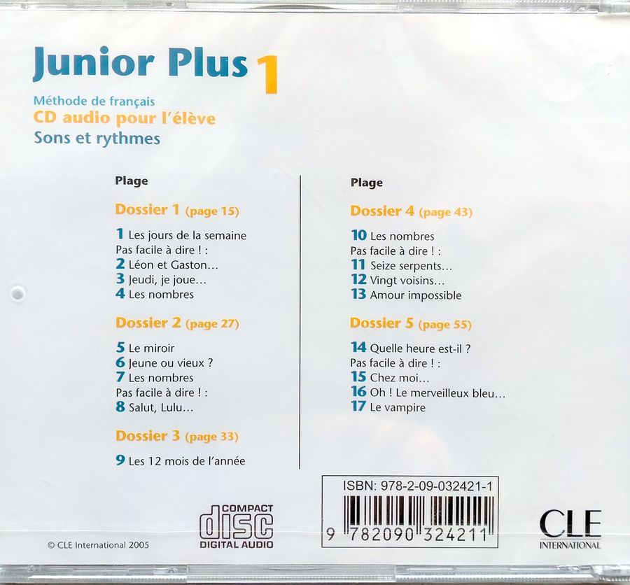 Junior Plus 1 CD audio individuel
