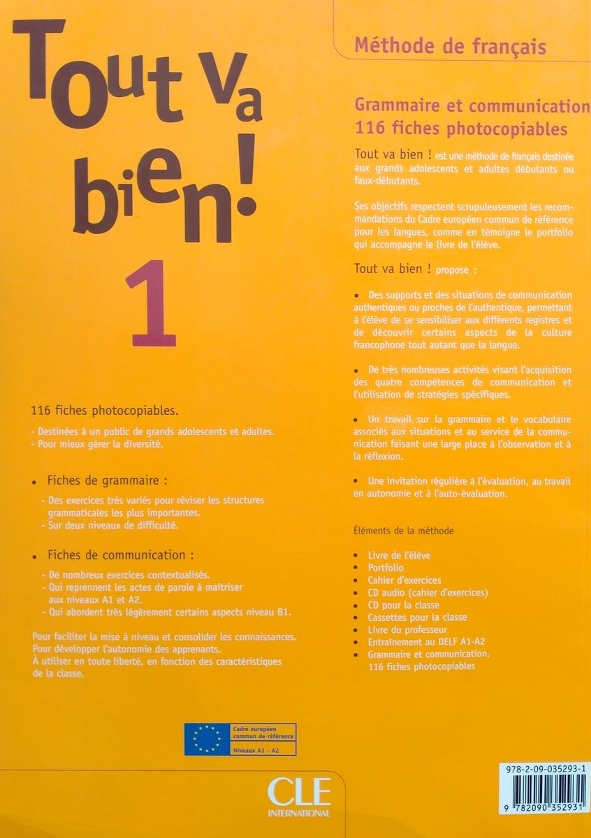 Tout va bien! 1 Fichier complementaire de grammaire et de communication
