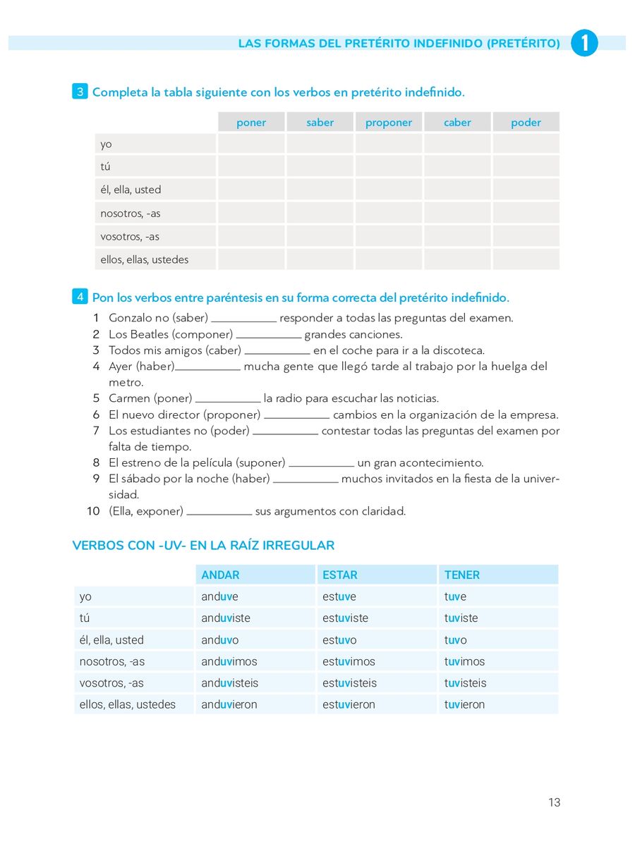 Las formas y significados de los tiempos del pasado
