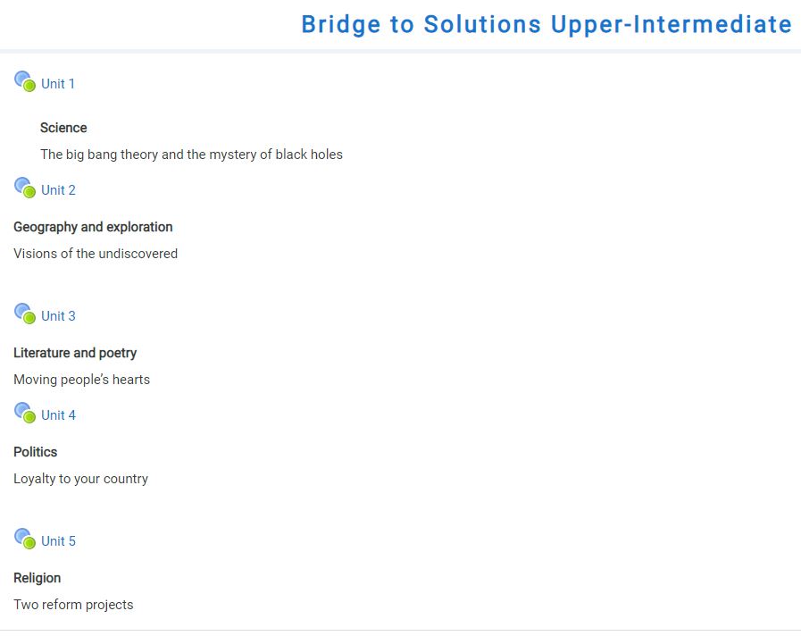 Интерактивный учебник Bridge to Solutions Upper-Intermediate