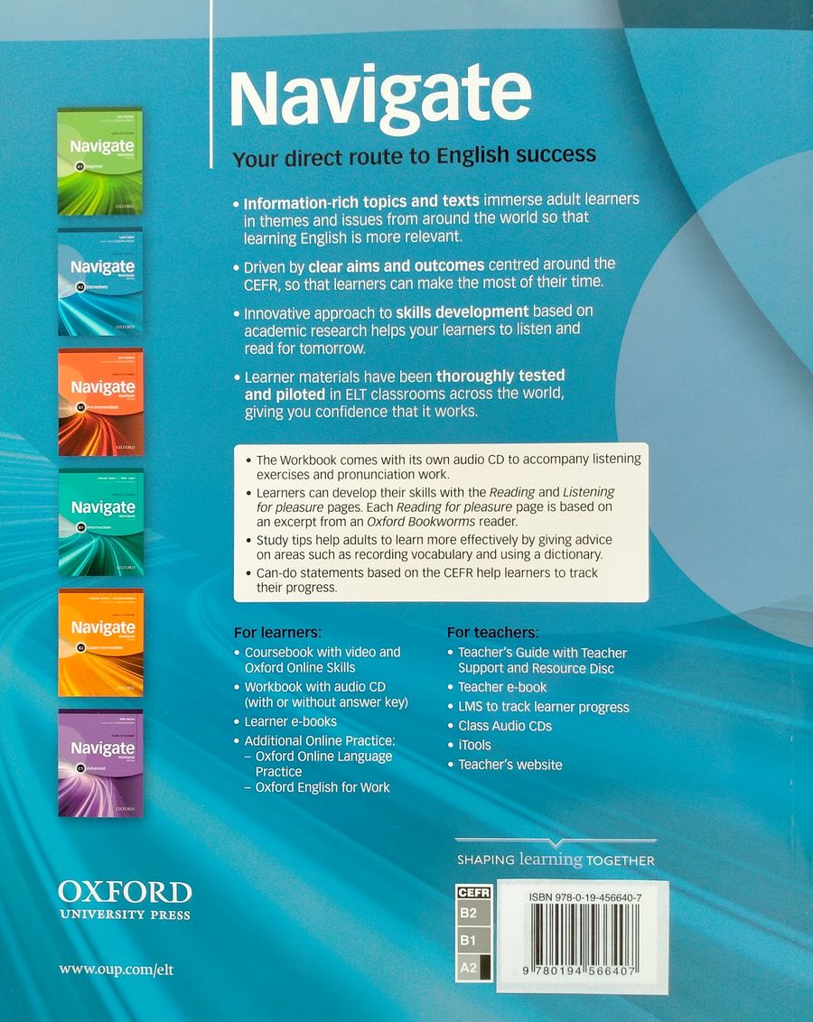 Navigate A2 Elementary  Workbook with key and Audio CD